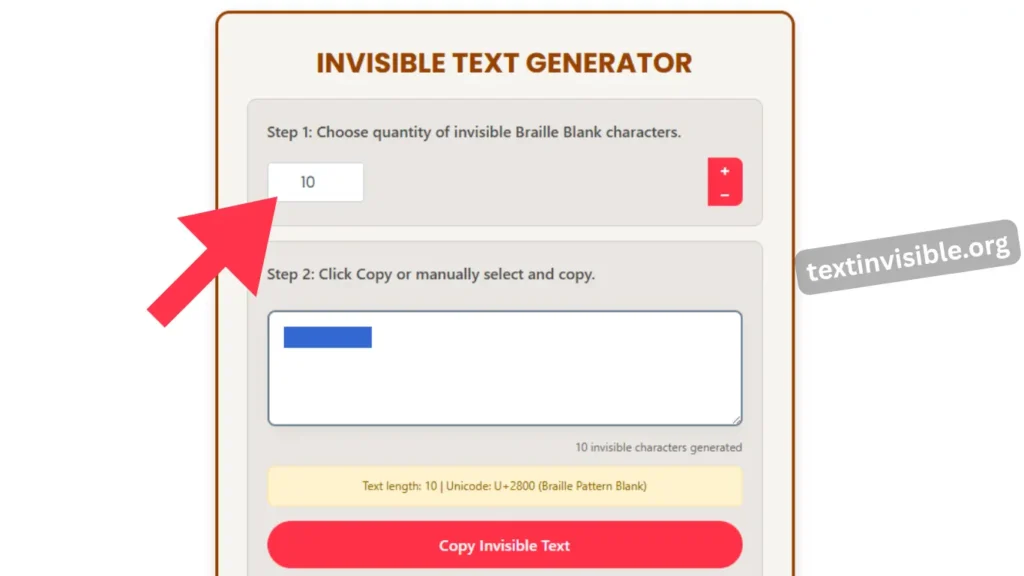 Generate Unlimited Invisible Characters