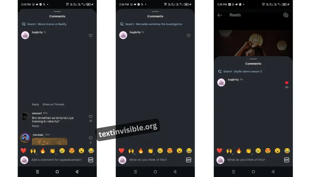 Invisible Text on Instagram