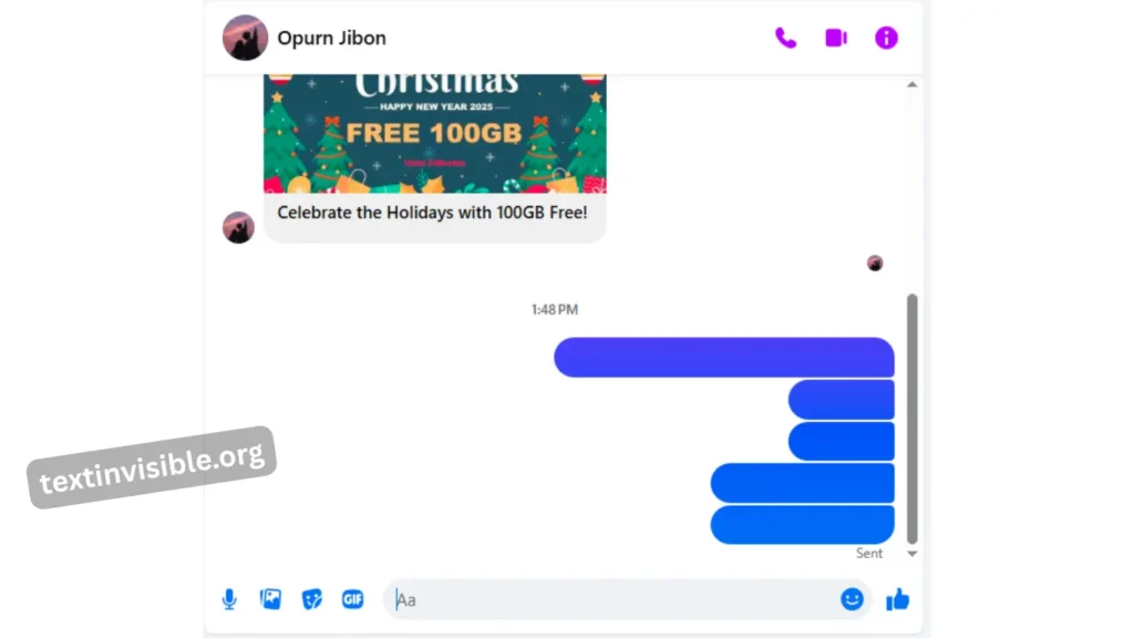 Invisible Text on Massenger