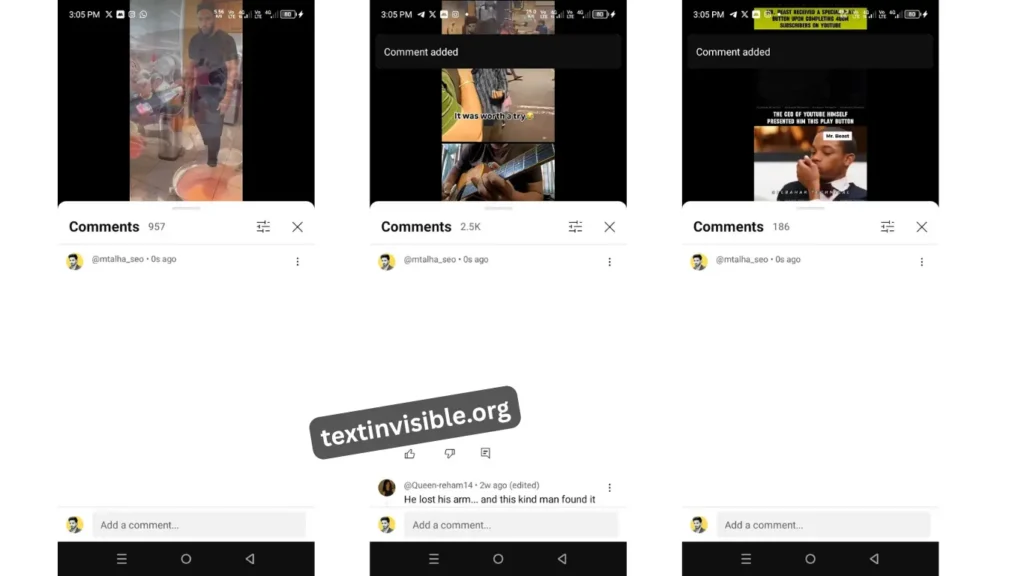 Invisible Text on Youtube
