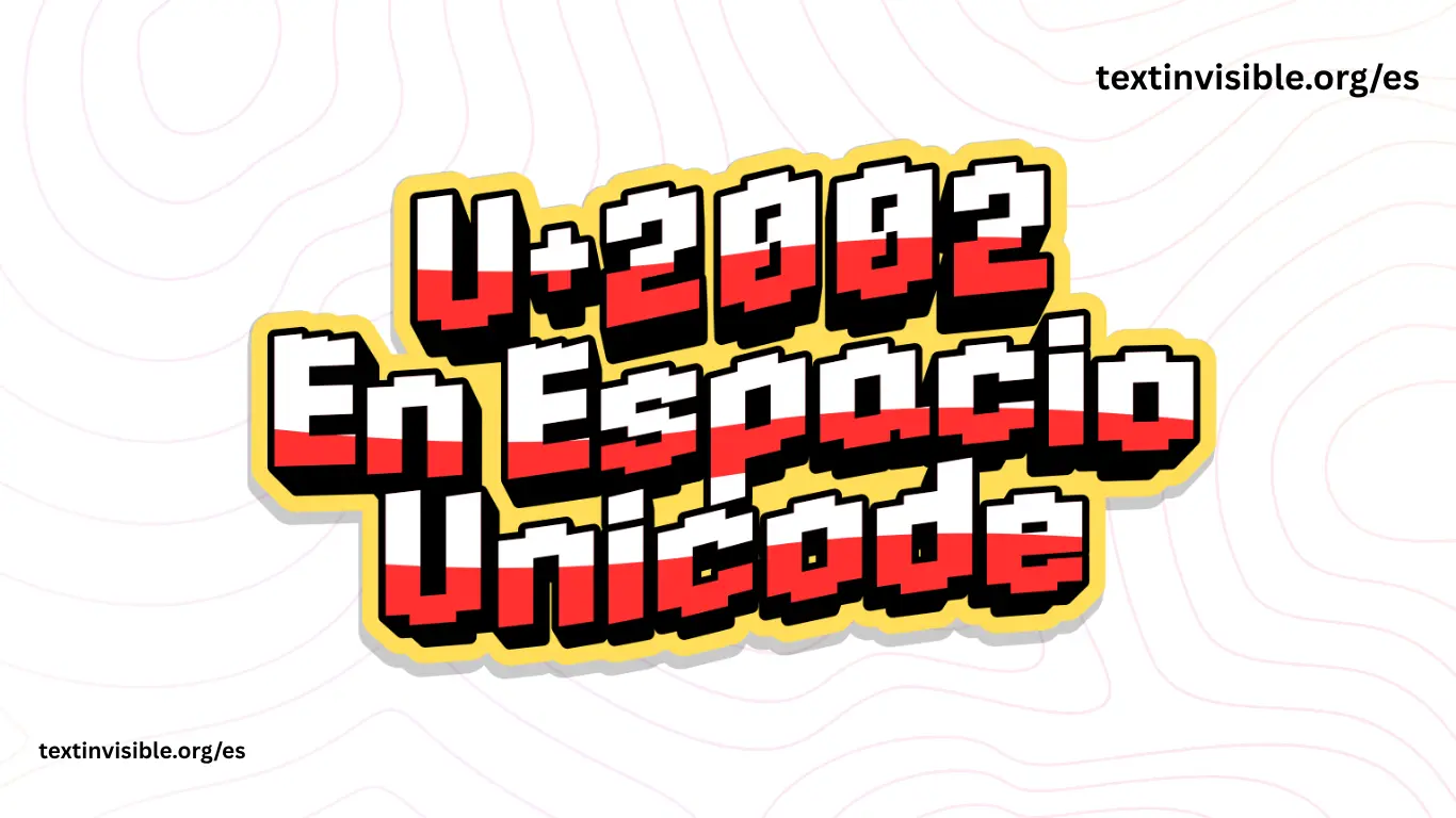 Copia espacio en blanco (U+2002) Carácter Unicode y entidad HTML