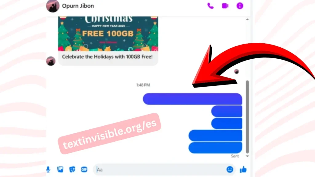 Texto invisible en Whatsapp y Messenger