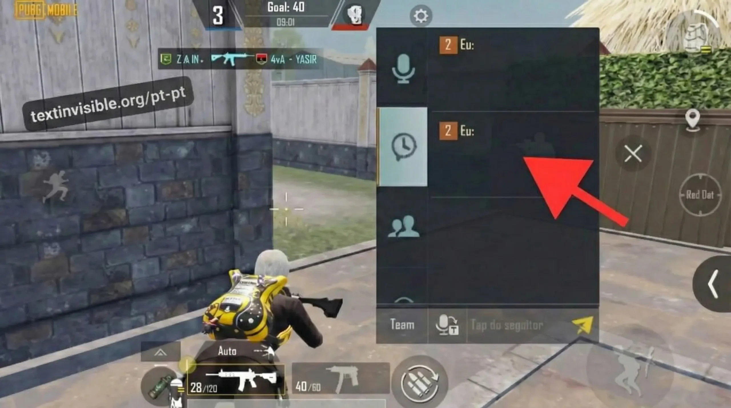 Nome em branco para jogos PUBG Free Fire
